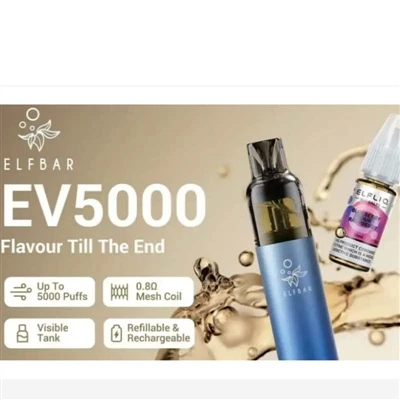 ELFBAR, İngiltere'de 12,99 £ Fiyatla Doldurulabilir Elektronik Sigara EV5000'...