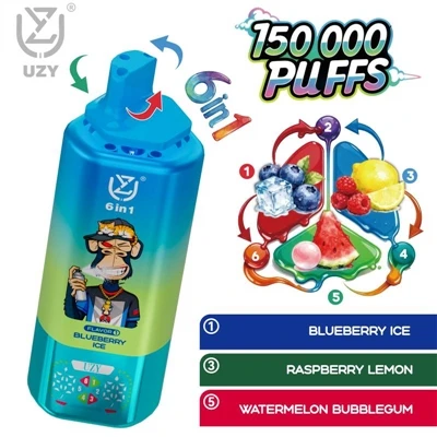 UZY 6-in-1 150K Tek Kullanımlık Elektronik Sigara|150000 Puf, Altı Aroma Deği...