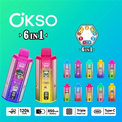 OKSO 120000 6in1: Yüksek-Altı-birlikte-Tek Kullanımlık Elektronik Sigaranın K...