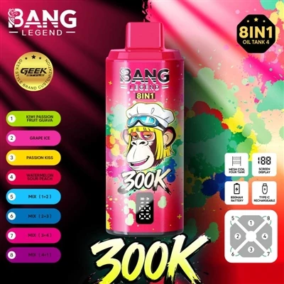 Bang Legend 300000: Yeni Bir E-sigara Deneyiminin Kilidini Açın, 300.000 Puff...