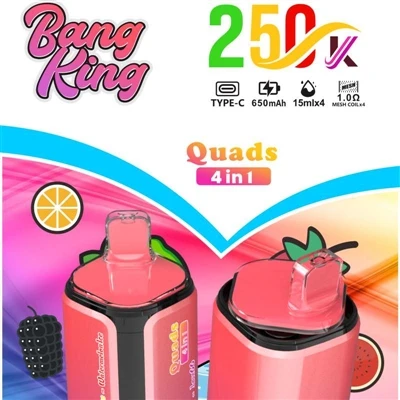 BANG KING Dörtlü 250000 4IN1: Tek Kullanımlık Elektronik Sigarada Üst-Son Bir...