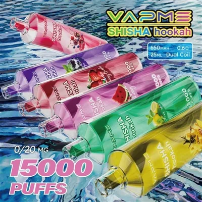 Vapme Shisha Nargile 15000: Hafif Nargile Deneyimi ve Şarj Edilebilir Tek Kul...